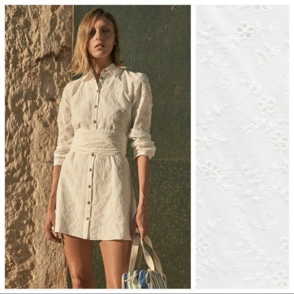 Zara Dresses & Skirts - NWT. Zara White Openwork Embroidery Mini Dress. Size M.